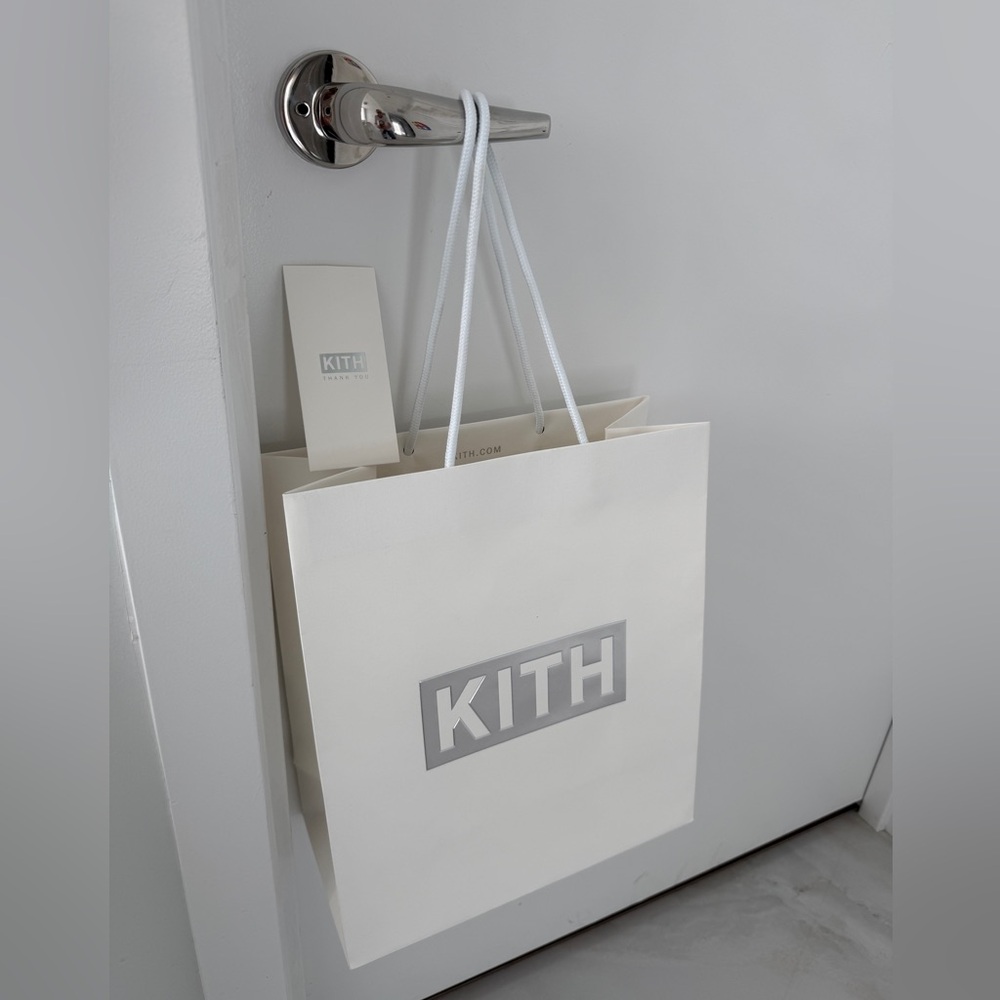 Kith Shopping Bag with Silver Metallic Logo And Receipt Holder